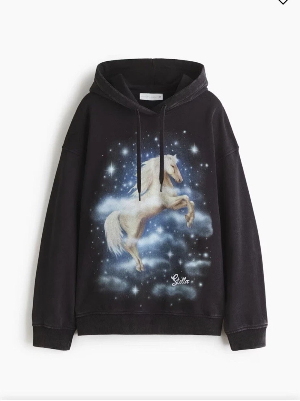 SOLD OUT in stores Stella McCartney x H&M Printed Cotton Hoodie Washed Black XXL